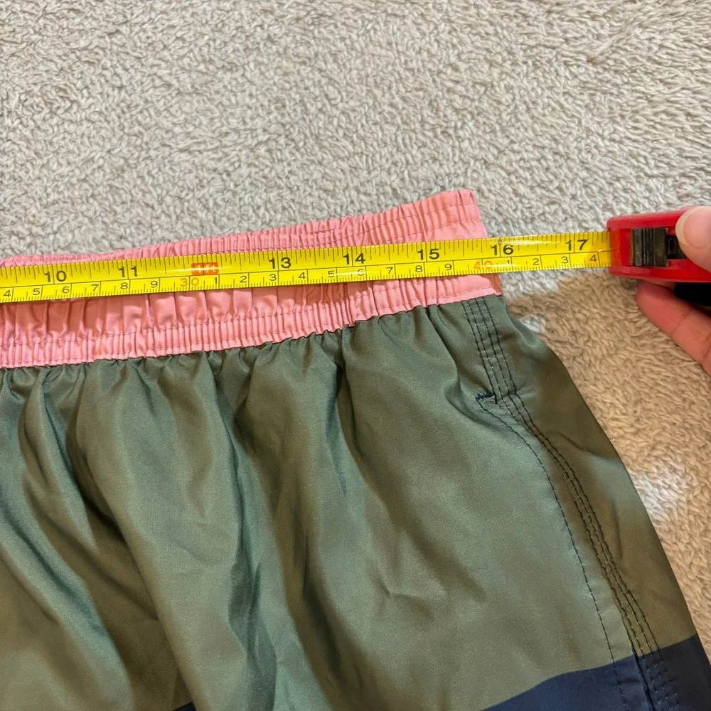 Barbour Swim Shorts XXL Colorblock Navy Olive‎ Pink Lined Beach Trunks